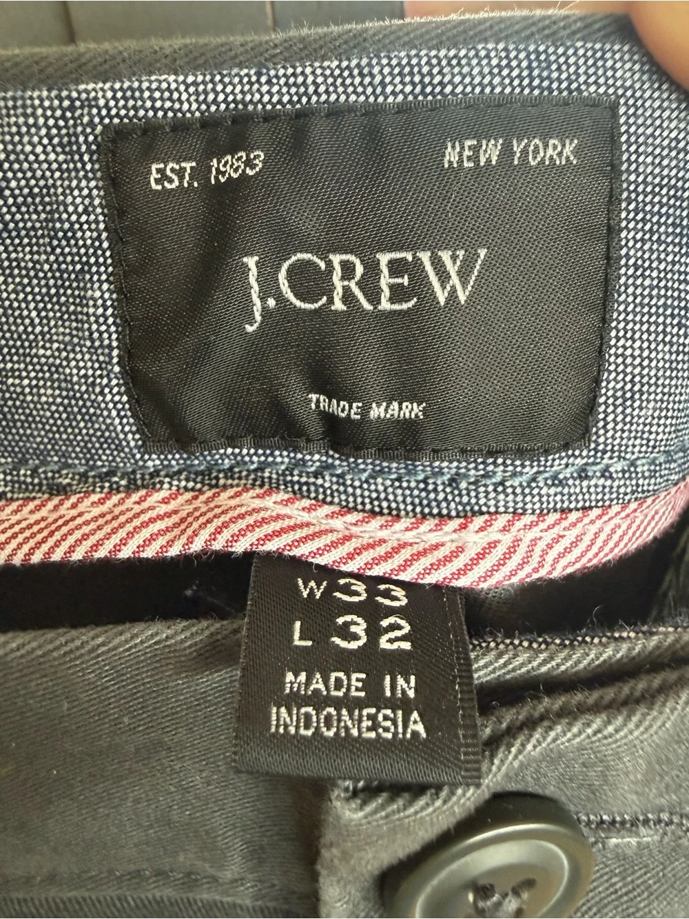 J. Crew Men's Dark Charcoal Chinos